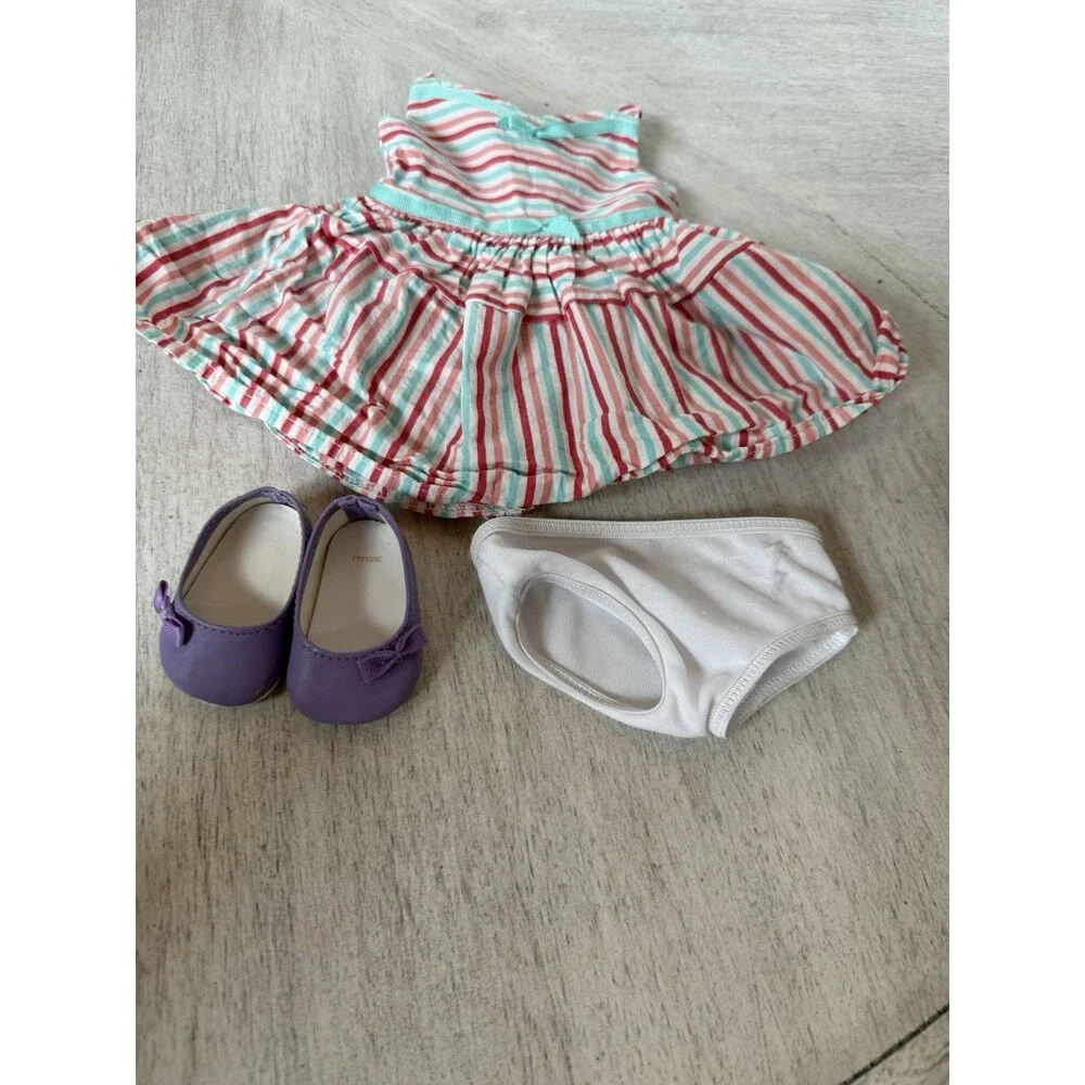 American Girl Maryellen Larkin Doll Strawberry-Blond Hair Hazel Eye Striped Dres